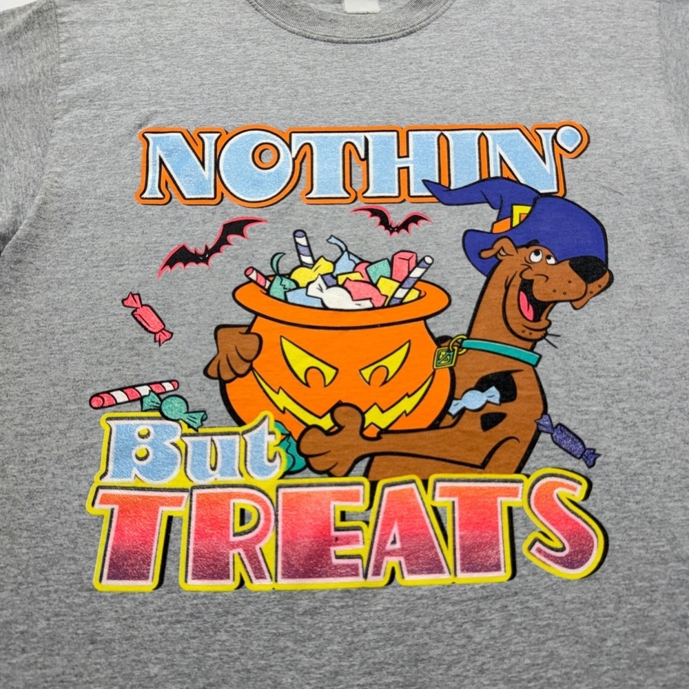 Cartoon Network T-Shirt Mens L Gray Scooby-Doo Nothin But Treats Halloween - Picture 2 of 10